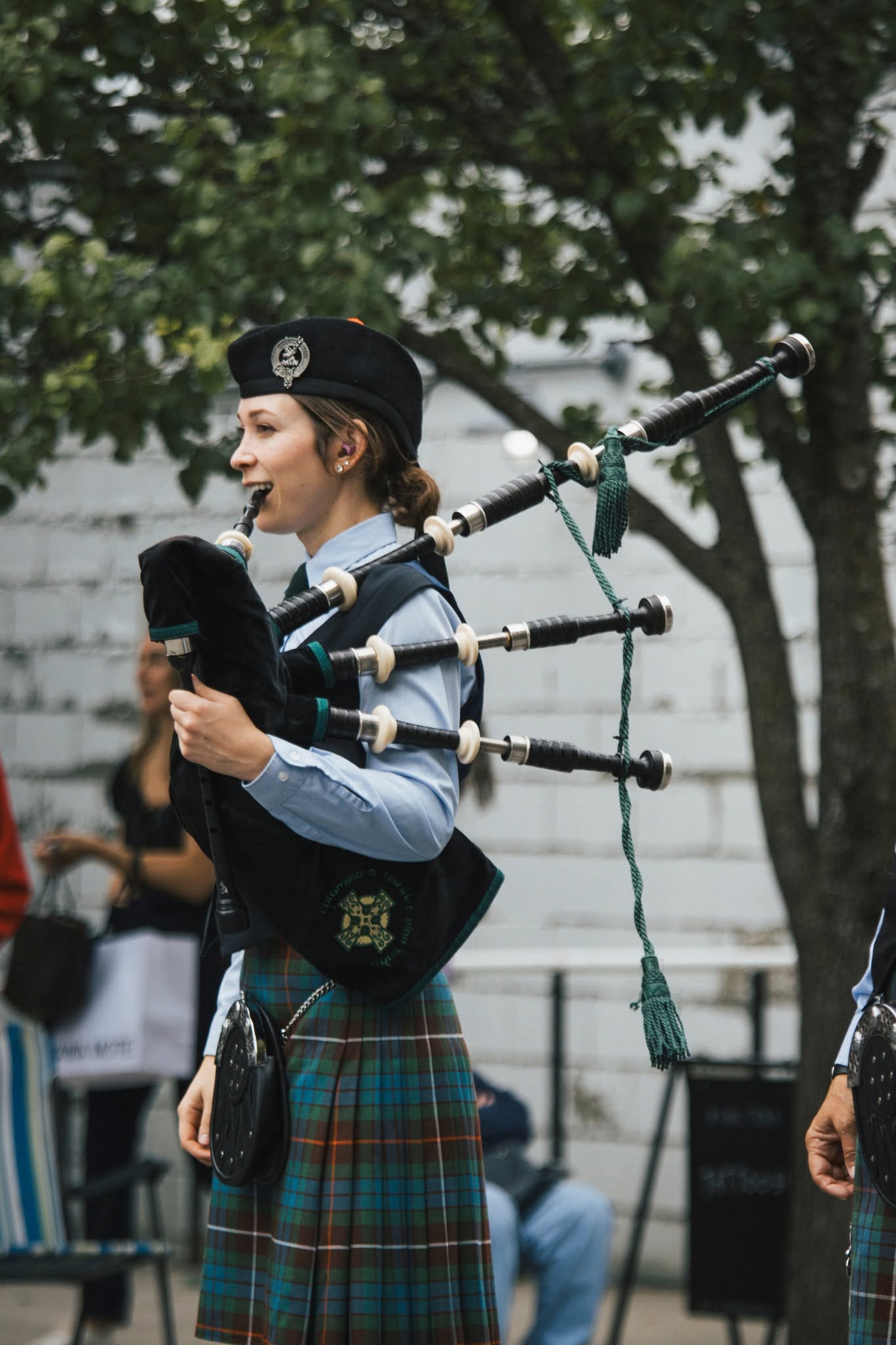 Bagpipe lesson in progress